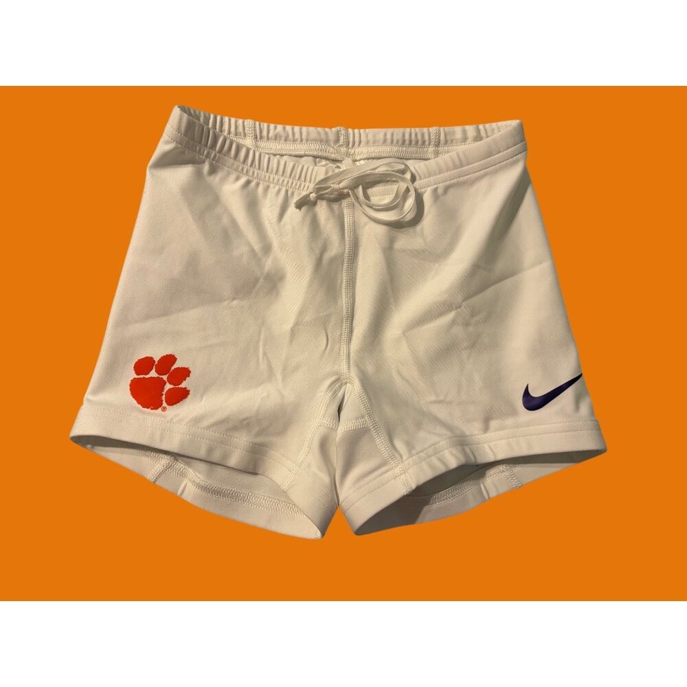Clemson Tigers Women’s Nike Dri-Fit 4" Boy Short - New! White - S [4-6] BUNDLE